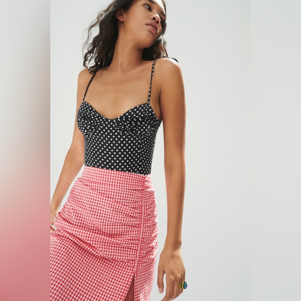 Zara Polka Dot Printed Silky Bodysuit